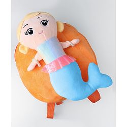 Babyhug Fashion Backpacks Mermaid Applique - Orange