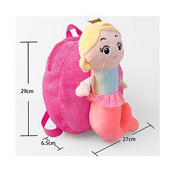 Babyhug Fashion Backpacks Mermaid Applique - Dark Pink