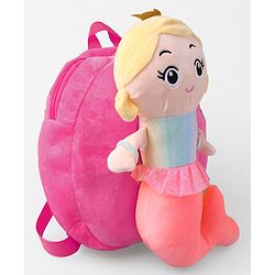 Babyhug Fashion Backpacks Mermaid Applique - Dark Pink