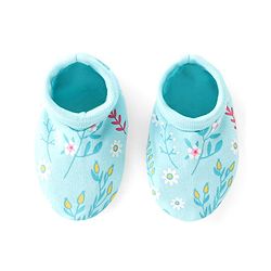 Babyhug Mittens and Booties Floral Print - Blue
