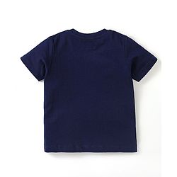 Babyhug Cotton Knit Half Sleeves Night Suit With Animals Print - Navy & Grey