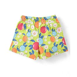 Babyhug Cotton Knit Flutter Sleeves Night Suit With Fruits Print - Multicolor