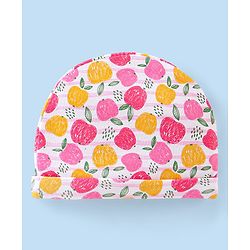Babyhug 100% Cotton Cap Mittens & Booties with Apple Print- Multicolor