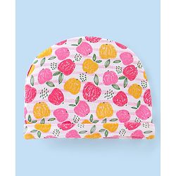 Babyhug 100% Cotton Cap Mittens & Booties with Apple Print- Multicolor