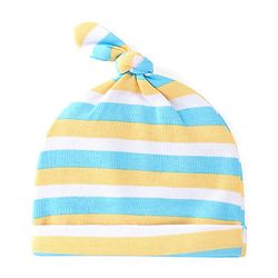 Babyhug 100% Cotton Cap with Beach Theme Print Pack of 2 - Blue & Yellow