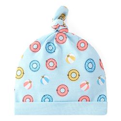 Babyhug 100% Cotton Cap with Beach Theme Print Pack of 2 - Blue & Yellow