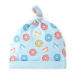 Babyhug 100% Cotton Cap with Beach Theme Print Pack of 2 - Blue & Yellow