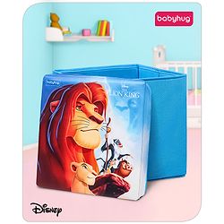 Babyhug Disney Foldable Storage Box with Lid The Lion King Theme- Blue| Collapsible Design| Versatile Use| Toys and Books Organizer| Trendy Storage Solution