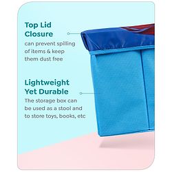 Babyhug Disney Foldable Storage Box with Lid The Lion King Theme- Blue| Collapsible Design| Versatile Use| Toys and Books Organizer| Trendy Storage Solution