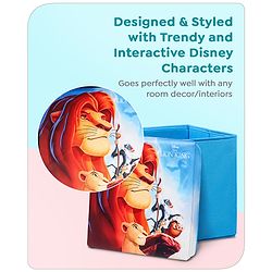 Babyhug Disney Foldable Storage Box with Lid The Lion King Theme- Blue| Collapsible Design| Versatile Use| Toys and Books Organizer| Trendy Storage Solution