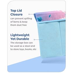 Babyhug Disney Foldable Storage Box with Lid The Lion King Theme- Blue| Collapsible Design| Versatile Use| Toys and Books Organizer| Trendy Storage Solution
