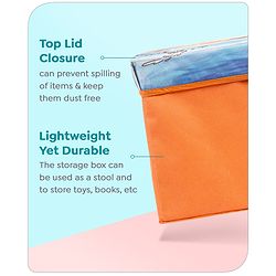 Babyhug Disney Foldable Storage Box with Lid The Lion King Theme- Blue| Collapsible Design| Versatile Use| Toys and Books Organizer| Trendy Storage Solution