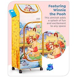 Babyhug Disney 4 Shelved Almirah With Wheels Winnie The Pooh Theme - Yellow