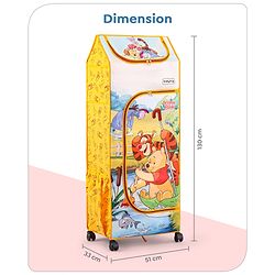 Babyhug Disney 4 Shelved Almirah With Wheels Winnie The Pooh Theme - Yellow