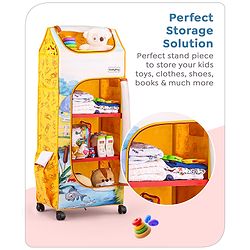 Babyhug Disney 4 Shelved Almirah With Wheels Winnie The Pooh Theme - Yellow
