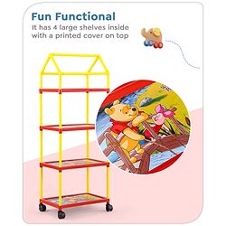 Babyhug Disney 4 Shelved Almirah With Wheels Winnie The Pooh Theme - Yellow