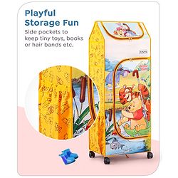 Babyhug Disney 4 Shelved Almirah With Wheels Winnie The Pooh Theme - Yellow
