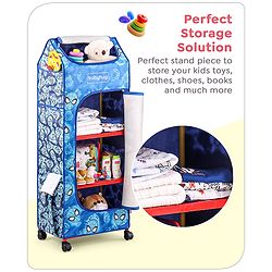 Babyhug Disney 4 Shelved Almirah With Wheels Winnie The Pooh Theme - Yellow