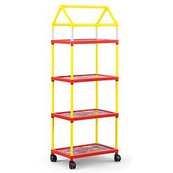 Babyhug Disney 4 Shelved Almirah With Wheels Winnie The Pooh Theme - Yellow