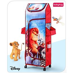 Babyhug Disney 5 Shelved Almirah With Wheels The Lion King Theme - Blue
