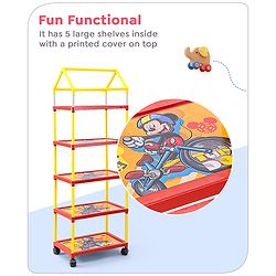 Babyhug Disney 5 Shelved Almirah With Wheels The Lion King Theme - Blue