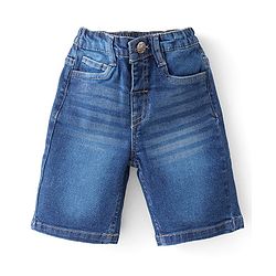 Babyhug Cotton Woven Half Sleeves Striped Shirt & Denim Shorts Set - Multicolor