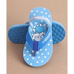 Cute Walk by Babyhug Flip Flops With Back Strap Bunny Print - Blue