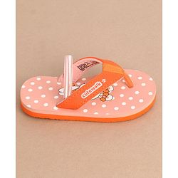 Cute Walk by Babyhug Flip Flops With Back Strap Bunny Print - Orange