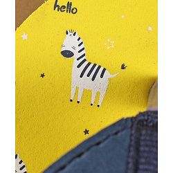Cute Walk by Babyhug Slip On Flip Flops with Zebra Print & Back Strap - Yellow