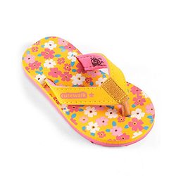 Cute Walk by Babyhug Slip On Flip Flops Floral Print - Yellow & Pink