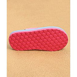 Cute Walk by Babyhug Slip On Flip Flops with Back Strap & Floral Print - Blue & Pink