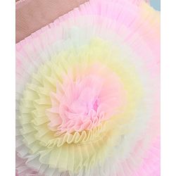 Babyhug Woven Sleeveless Tiered Party Dress With Frill Detailing  - Multicolour