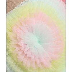 Babyhug Woven Sleeveless Tiered Party Dress With Frill Detailing  - Pastel Green