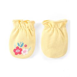 Babyhug 100% Cotton Interlock Knit Mittens with Floral Print Pack of 3 - Pink Yellow & Navy