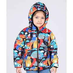 Babyhug Full Sleeve Hooded  Jacket with Abstract Print - Multicolour