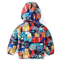 Babyhug Full Sleeve Hooded  Jacket with Abstract Print - Multicolour