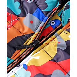 Babyhug Full Sleeve Hooded  Jacket with Abstract Print - Multicolour