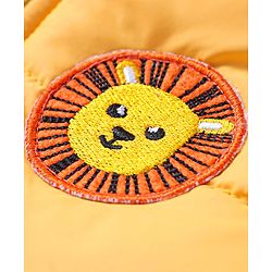 Babyhug Full Sleeves Hooded Jacket with Animal Patch - Yellow