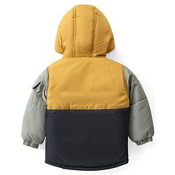 Babyhug Woven Full Sleeves Hooded Jacket with 3D Applique - Mustard Yellow