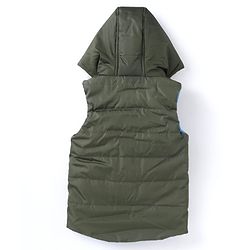 Babyhug  Woven Sleeveless Hooded Padded Winter Jacket with Patch & Pockets - Dark Green