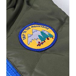 Babyhug  Woven Sleeveless Hooded Padded Winter Jacket with Patch & Pockets - Dark Green