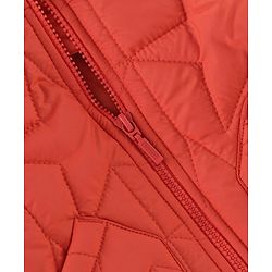 Babyhug Full Sleeves Padded Winter Jacket with Hood Star Design - Orange