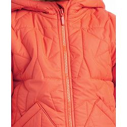 Babyhug Full Sleeves Padded Winter Jacket with Hood Star Design - Orange