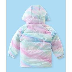 Babyhug Full Sleeves Padded Hooded Jacket with Bunny Patch Work Detailing - Multicolour
