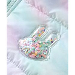 Babyhug Full Sleeves Padded Hooded Jacket with Bunny Patch Work Detailing - Multicolour