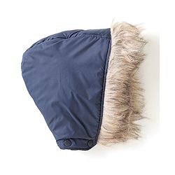 Babyhug Full Sleeves Padded Quilted Jacket with Detachable Hood Solid Colour - Navy Blue