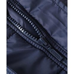 Babyhug Full Sleeves Padded Quilted Jacket with Detachable Hood Solid Colour - Navy Blue