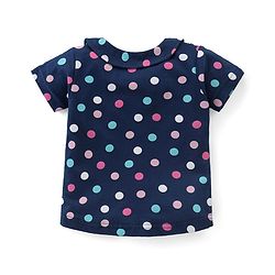 Babyhug Cotton Half Sleeves Night Suit With Polka Dots - Blue