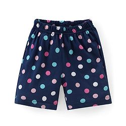 Babyhug Cotton Half Sleeves Night Suit With Polka Dots - Blue