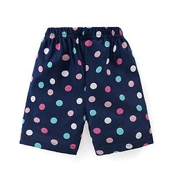 Babyhug Cotton Half Sleeves Night Suit With Polka Dots - Blue